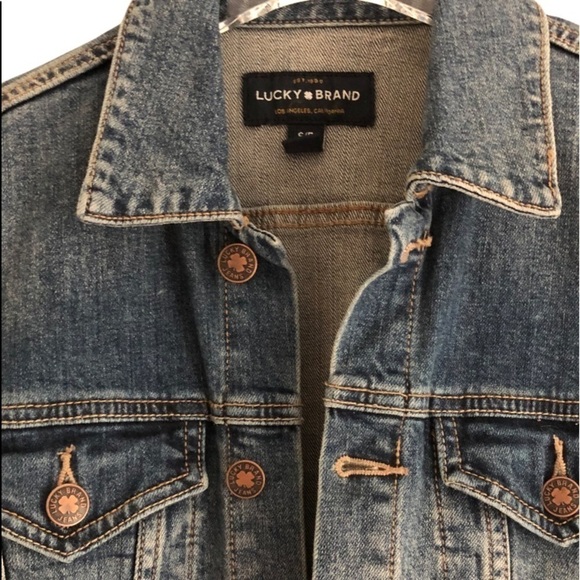Lucky Brand Jacket The Tomboy Trucker Blue Denim Size Small - Picture 4 of 13
